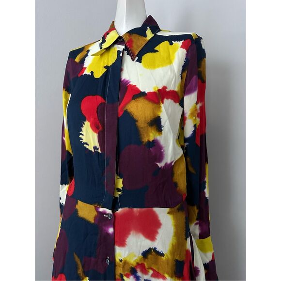 NWT SARA ROKA Shelby Floral A-Line Midi-Dress IT 38 / US 2 $1340 - Picture 6 of 12